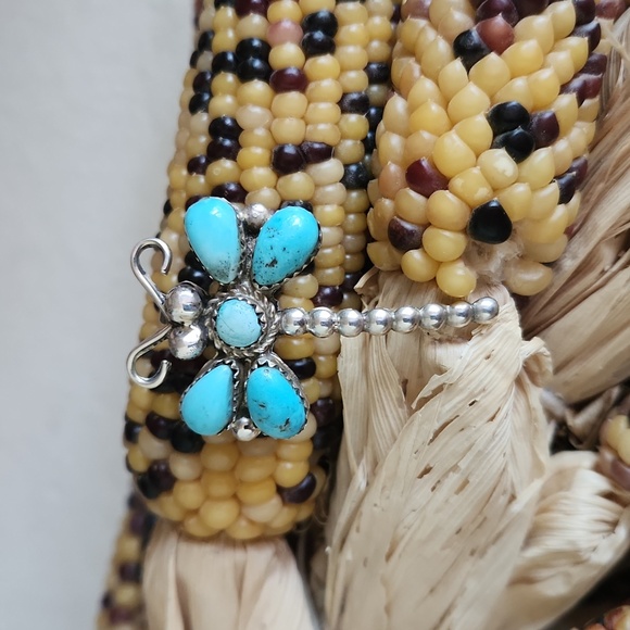 Beautiful NWOT Native American Navajo Turquoise & Sterling Dragonfly Pendant/Pin - Picture 1 of 10